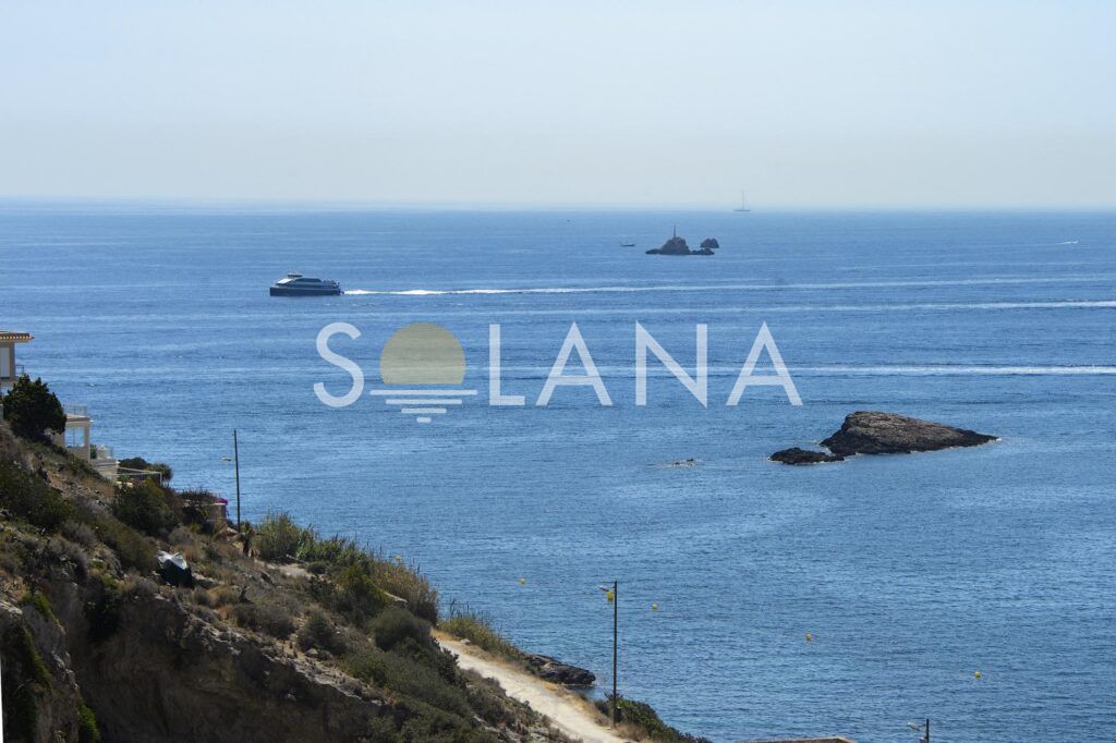 Coastal sea view from Ibiza with rocky shoreline